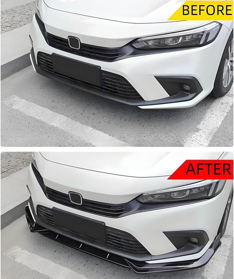 Sts.Ev01 Front Bumper Lip Splitter Spoiler Compatible with Honda Civic Sedan/Hatchback/EX/EX-L/LX/Sport/Touring 2022 2023 2024 11TH Gen Air Dam Chin Body Kit Underbody Lip Exterior Accessories - Image 4